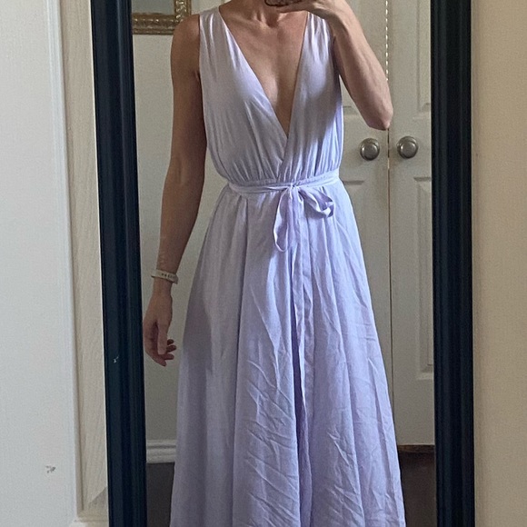 Lovers + Friends lavender purple sleeveless plunging neckline formal prom dress - Picture 6 of 12